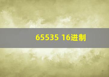 65535 16进制